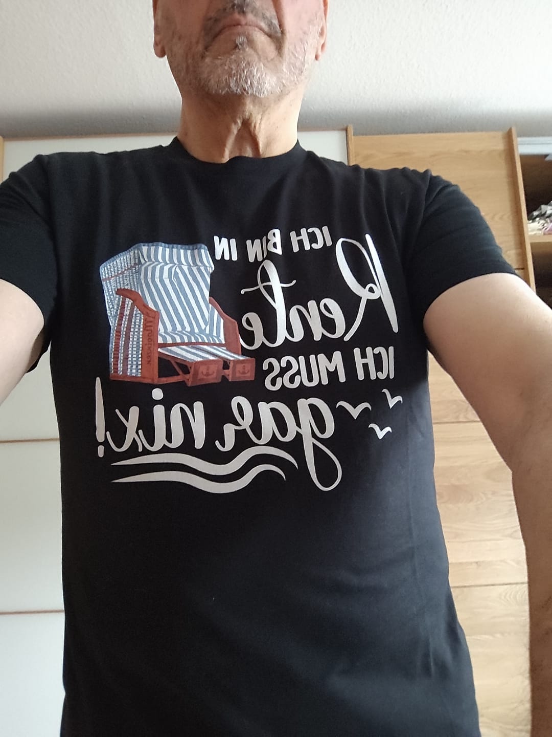 Customer photo review of Ich bin in Rente · Herren Premium Bio T-Shirt