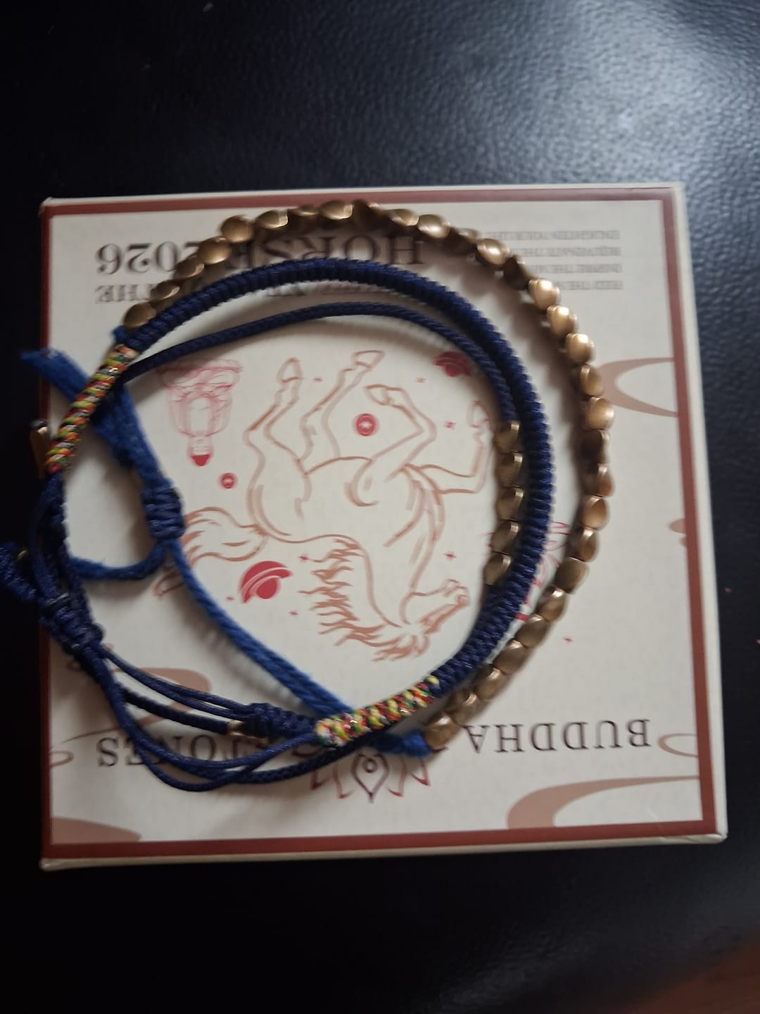 Customer photo review of Buddha Stones 3 PCS Tibetan Copper Beads Healing Protection Luck Bracelet Set