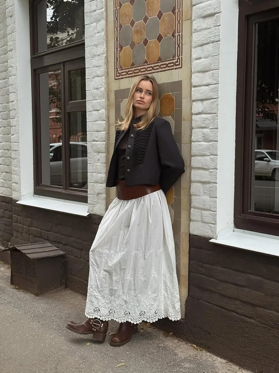 Customer photo review of Nadya Stand Collar Napoleon Jacket
