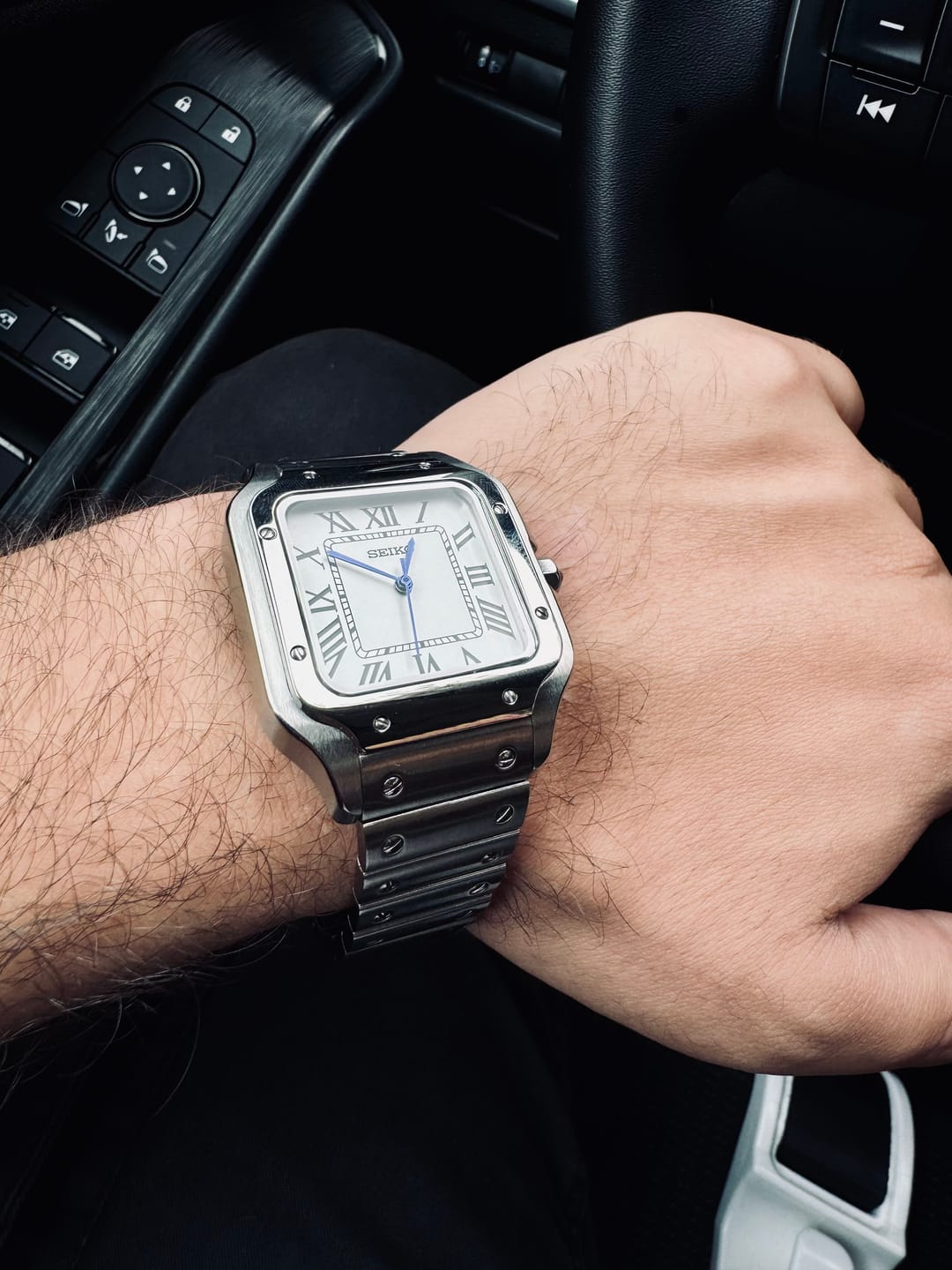 Customer photo review of Custom Seiko Santos Inspired with White Roman Dial
