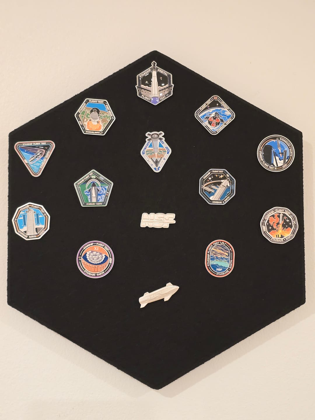 Customer photo review of SpaceX Starship Flight Pin Collection & Display Mount