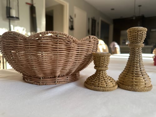 Customer photo review of Woven Resin Taper Holder