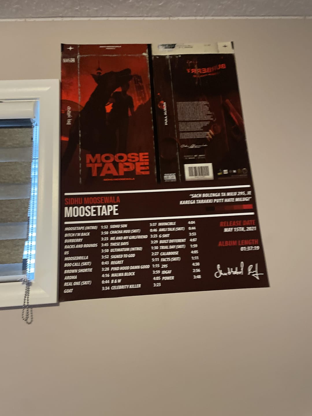 Customer photo review of Sidhu Moosewala - Moosetape | ALBUM POSTER