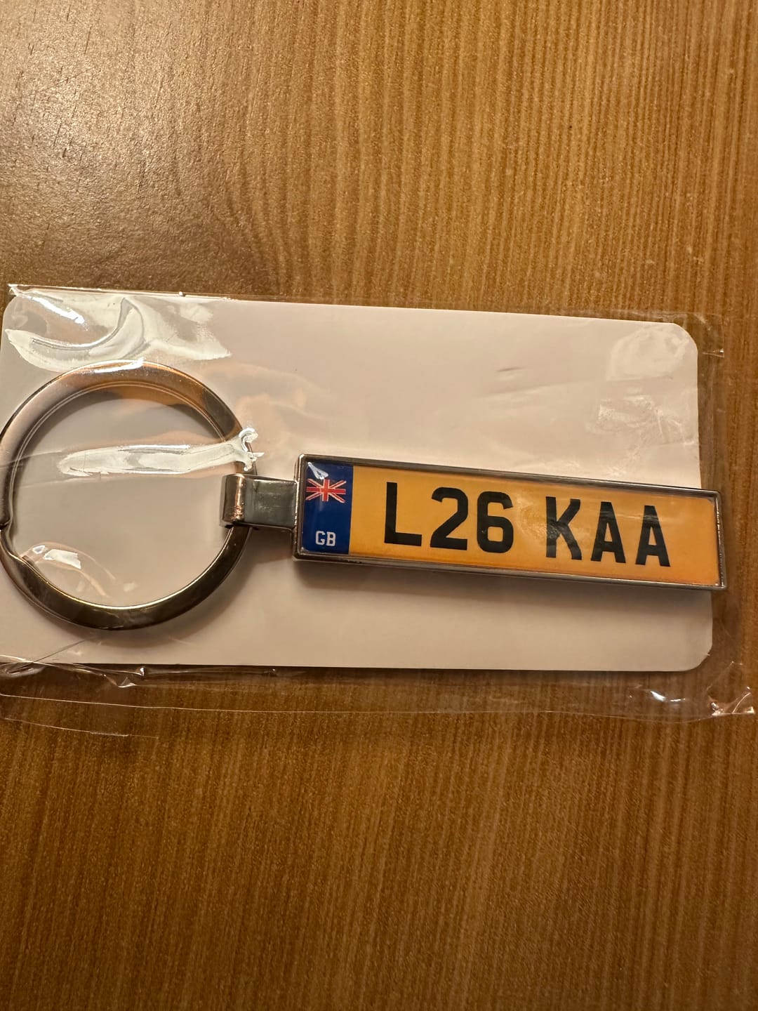Customer photo review of Personalised Metal Number Plate Keyring
