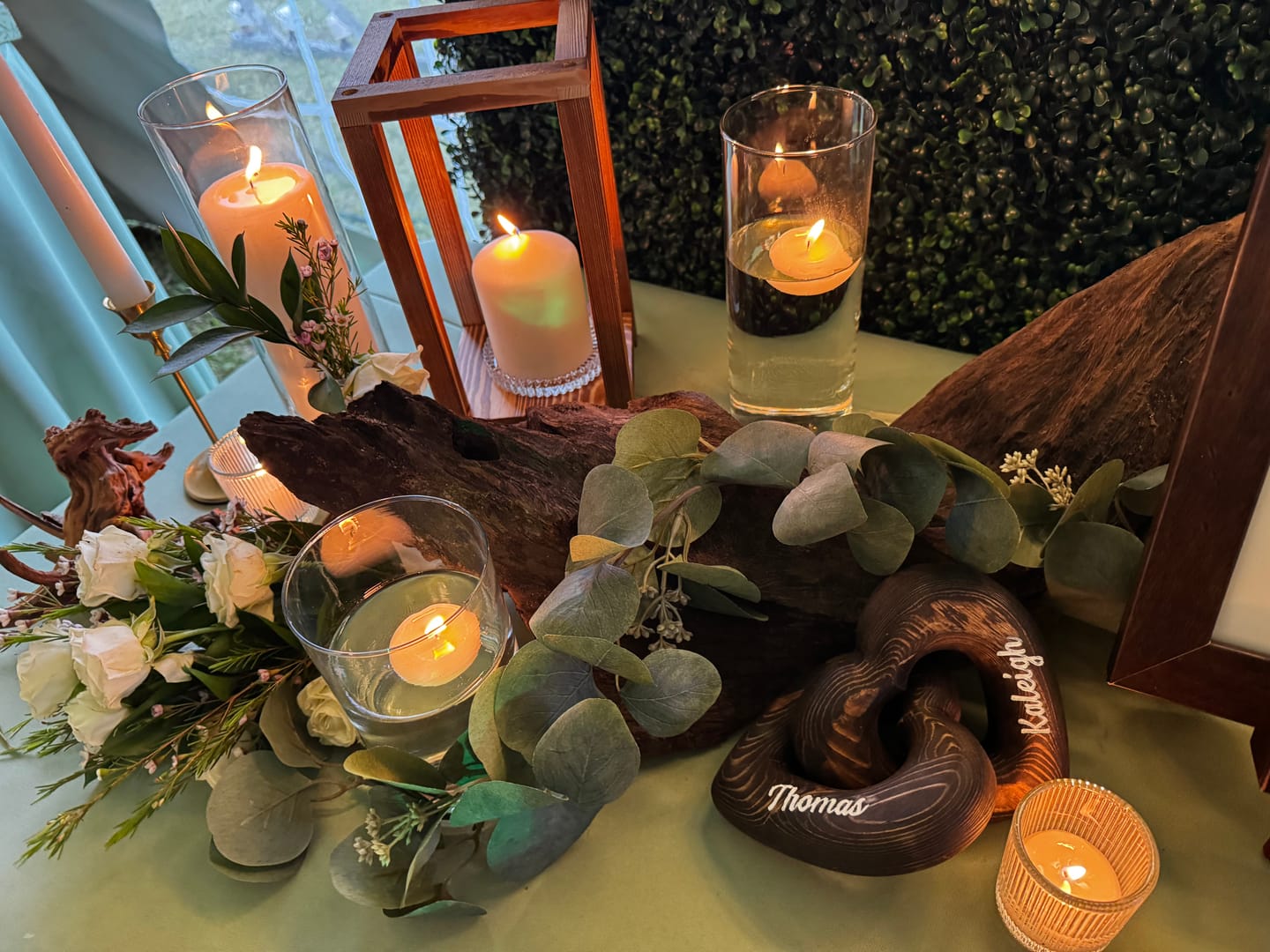 Customer photo review of Romantic Couple - Personalized Infinity Heart Sculpture