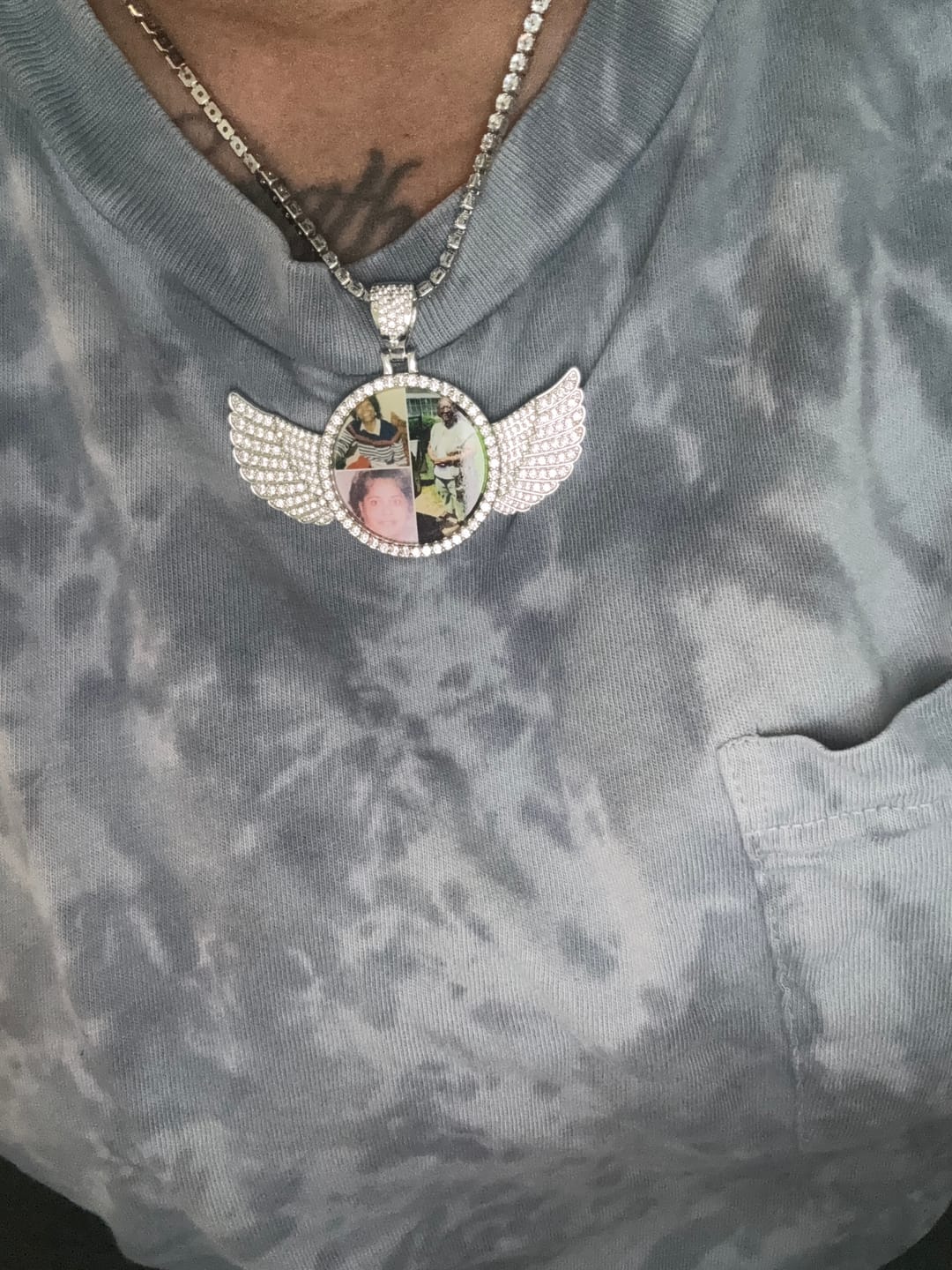 Customer photo review of Iced Angel Photo Pendant Chain