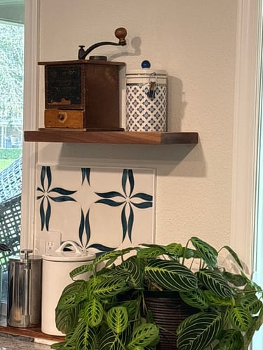 Customer photo review of Hardwood Floating Shelf