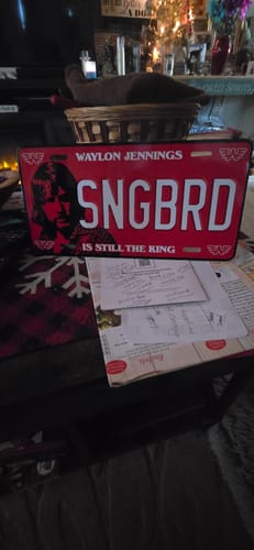 Customer photo review of Songbird Vanity License Plate