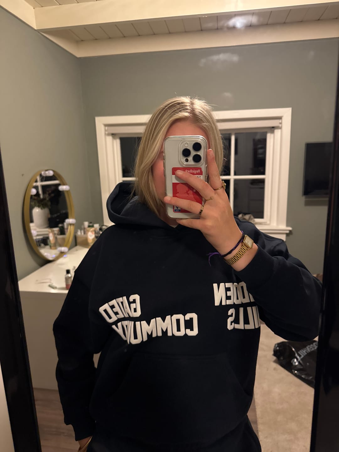 Customer photo review of GATED COMMUNITY HOODIE NAVY