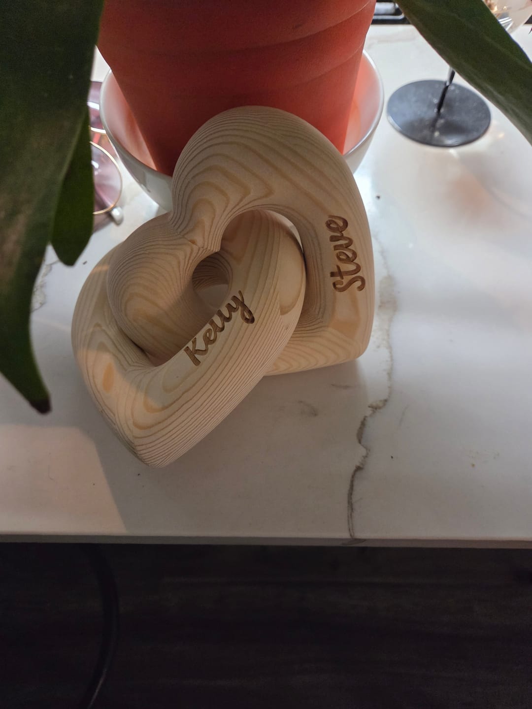 Customer photo review of Romantic Couple - Personalized Infinity Heart Sculpture