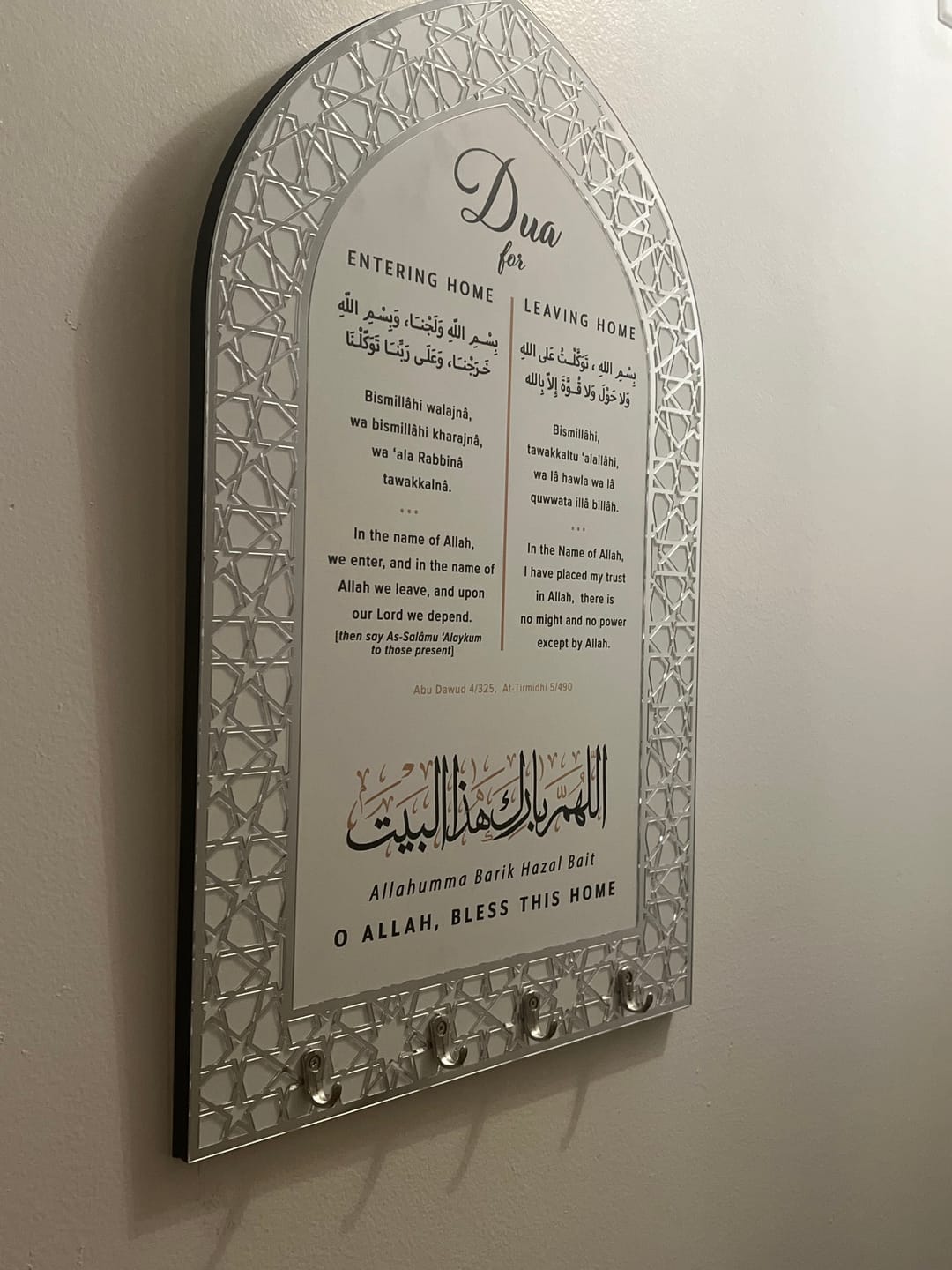 Customer photo review of Dua for Entering and Leaving Home Islamic Key Holder