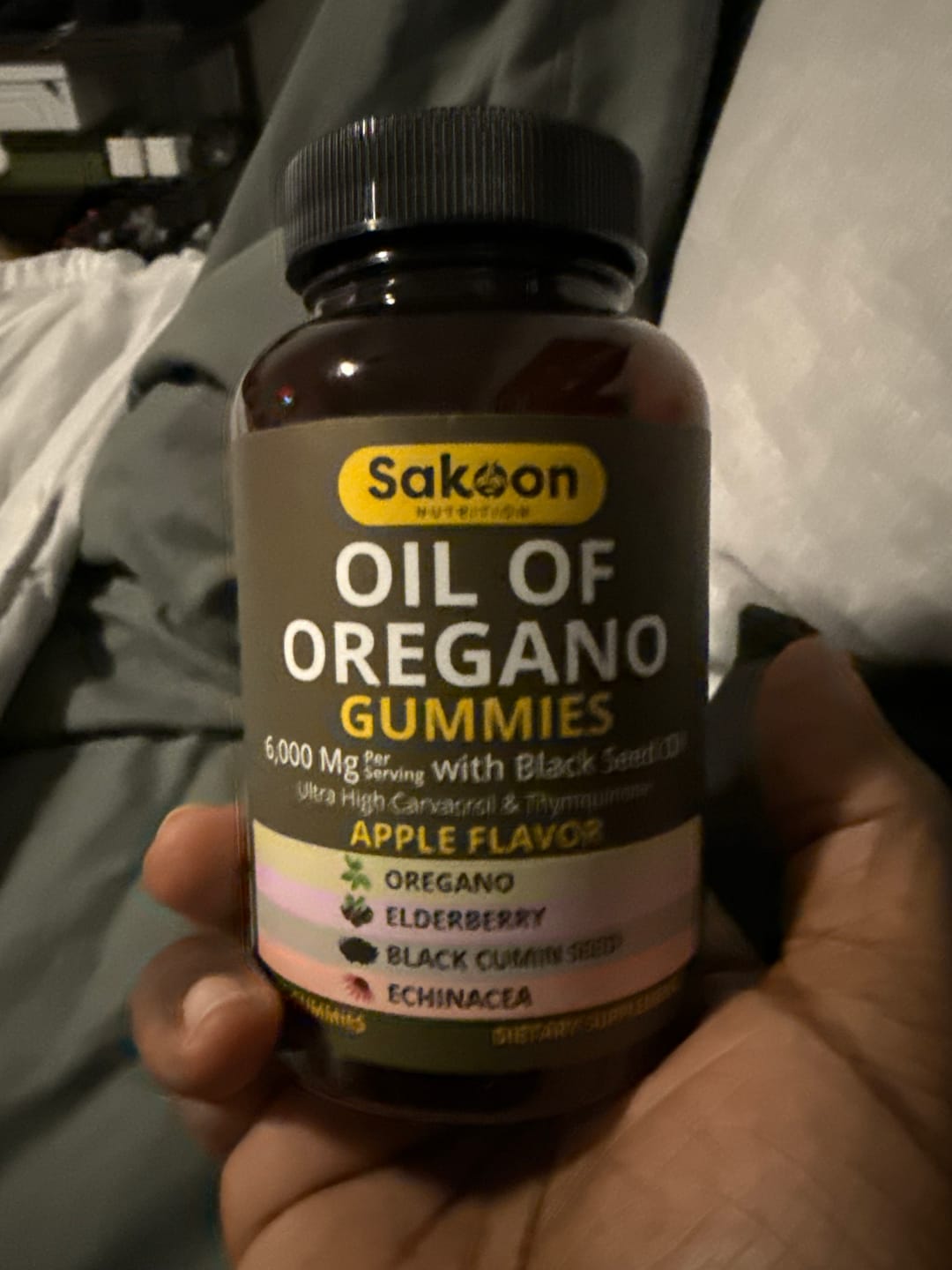 Customer photo review of Oil Of Oregano, Black Seed Oil ,Elderberry & Echinacea Gummies