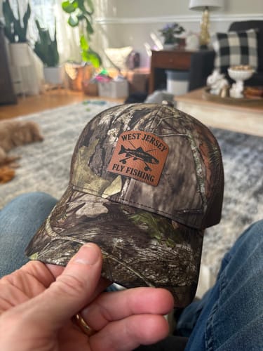 Customer photo review of [12 Pack] Mossy Oak Camouflage Leather Patch Trucker Hats