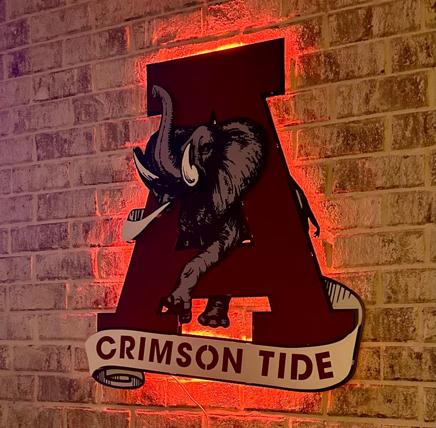 Customer photo review of Alabama Roll Tide Script 3D Metal Wall Art