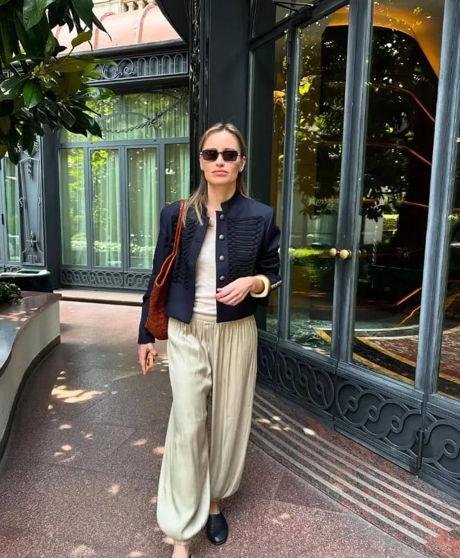 Customer photo review of Nadya Stand Collar Napoleon Jacket