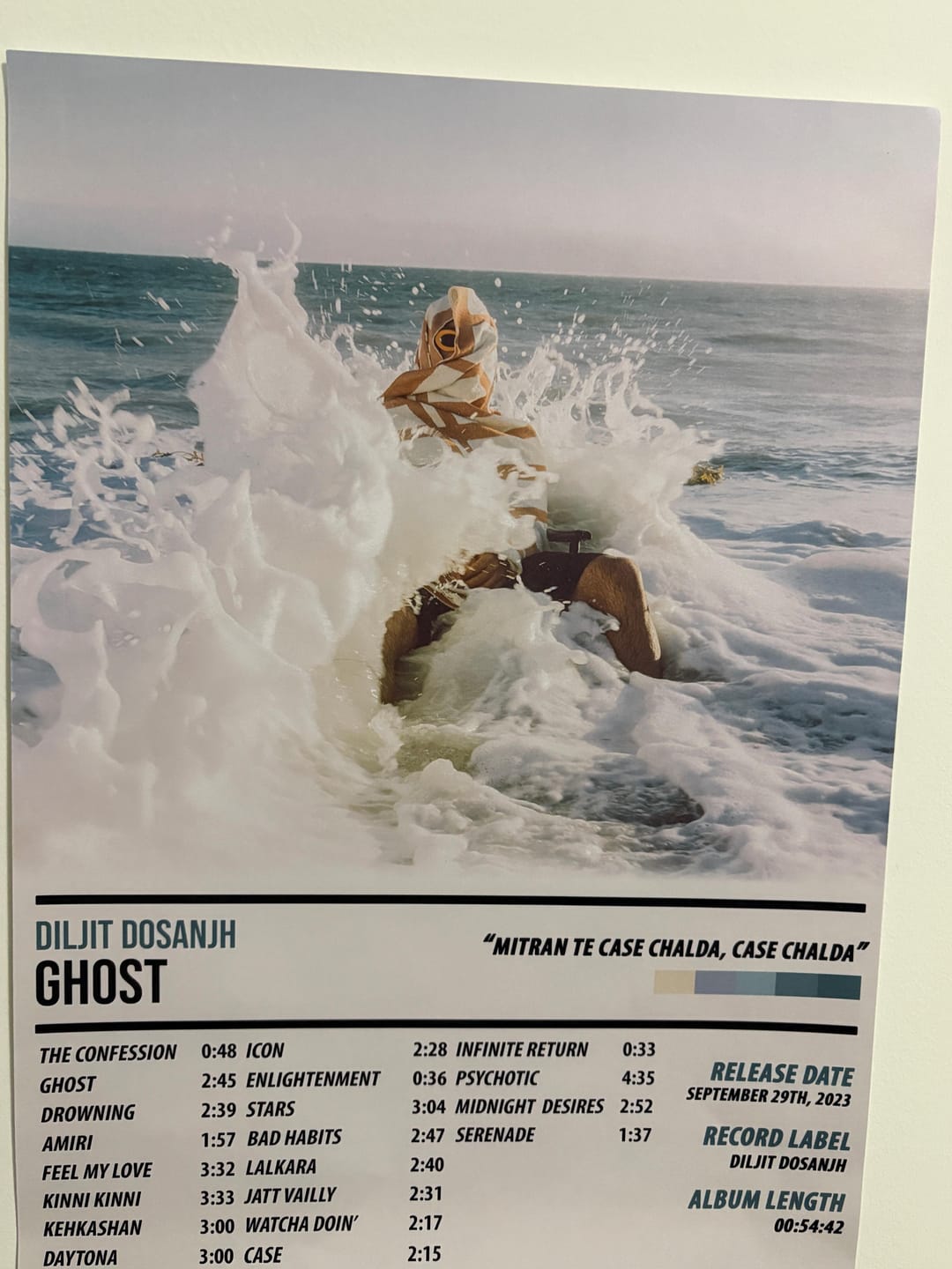 Customer photo review of Diljit Dosanjh - Ghost | ALBUM POSTER