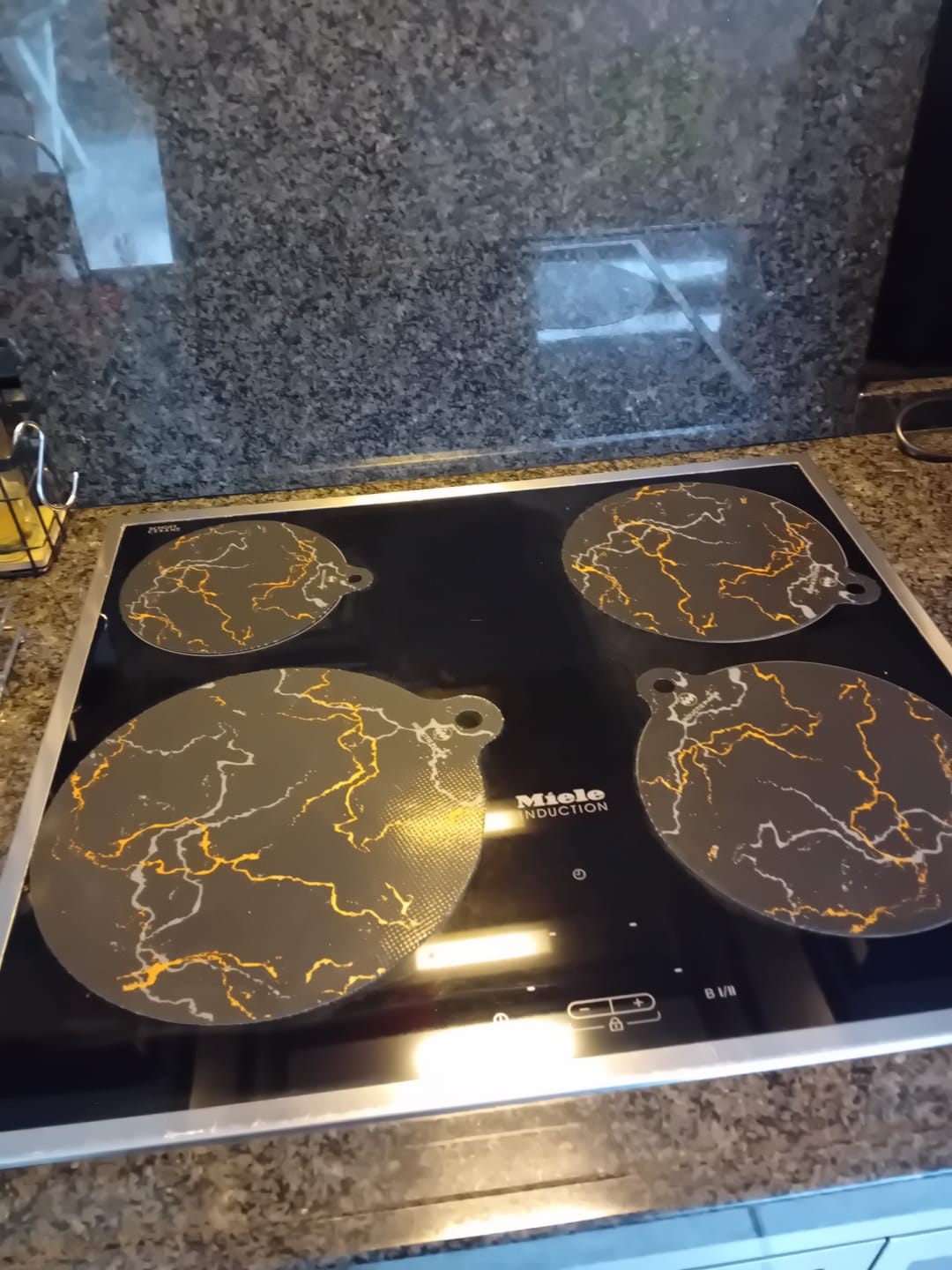 Customer photo review of Inductie matjes set van 4 - Marmer Design - Diverse maten