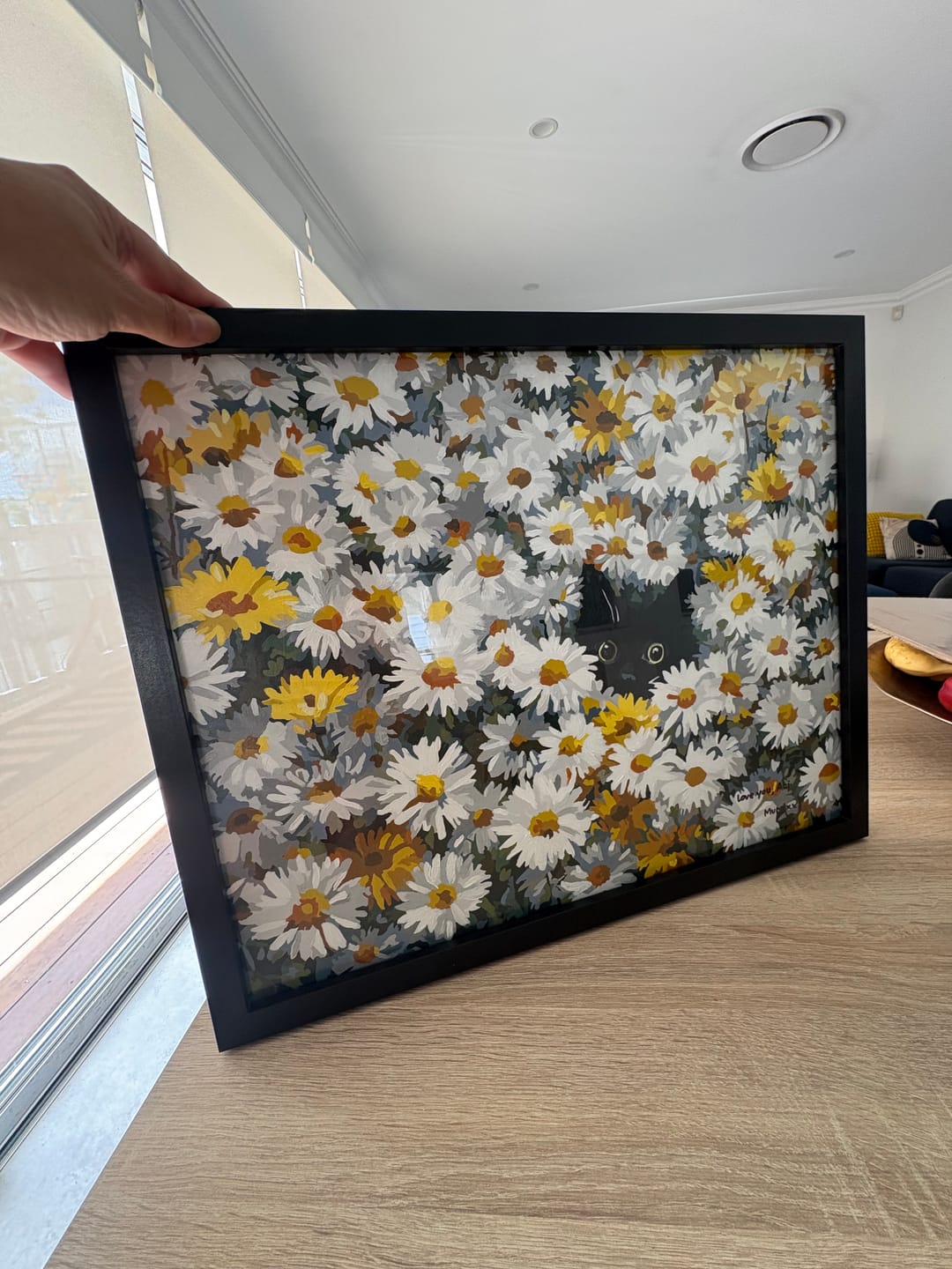 Customer photo review of Cat in the daisy field | Paint by Number