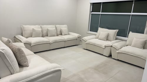 Customer photo review of Cloud 3.5 Seat Fully Electric Reclining Sofa Bed with Adjustable Backrest - Fabric