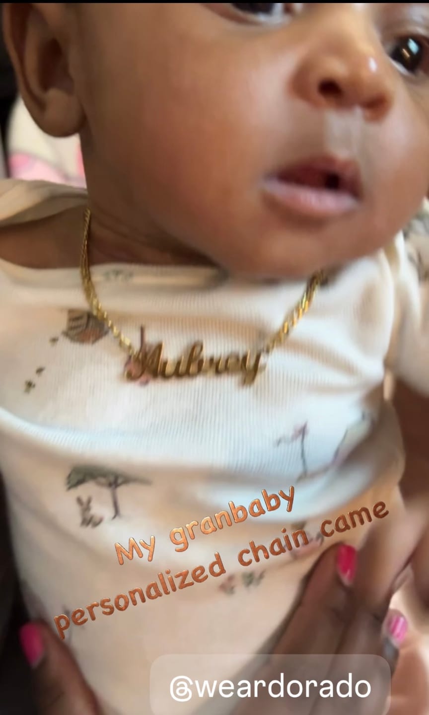 Customer photo review of Kids Custom Name Necklace w/ Cuban Chain