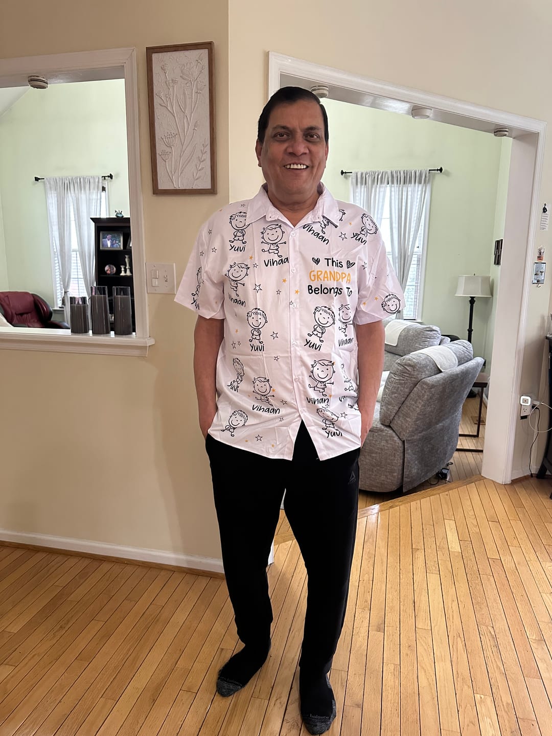 Customer photo review of Personalized Hawaiian Shirt- This Grandpa Belongs To Doodle