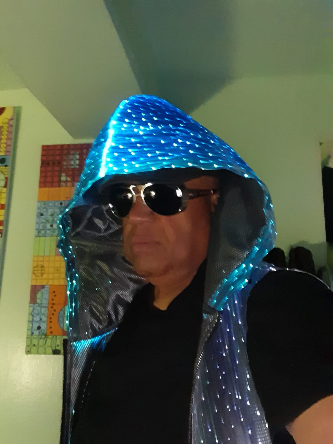 Customer photo review of Men's Light Up Sleeveless Hoodie