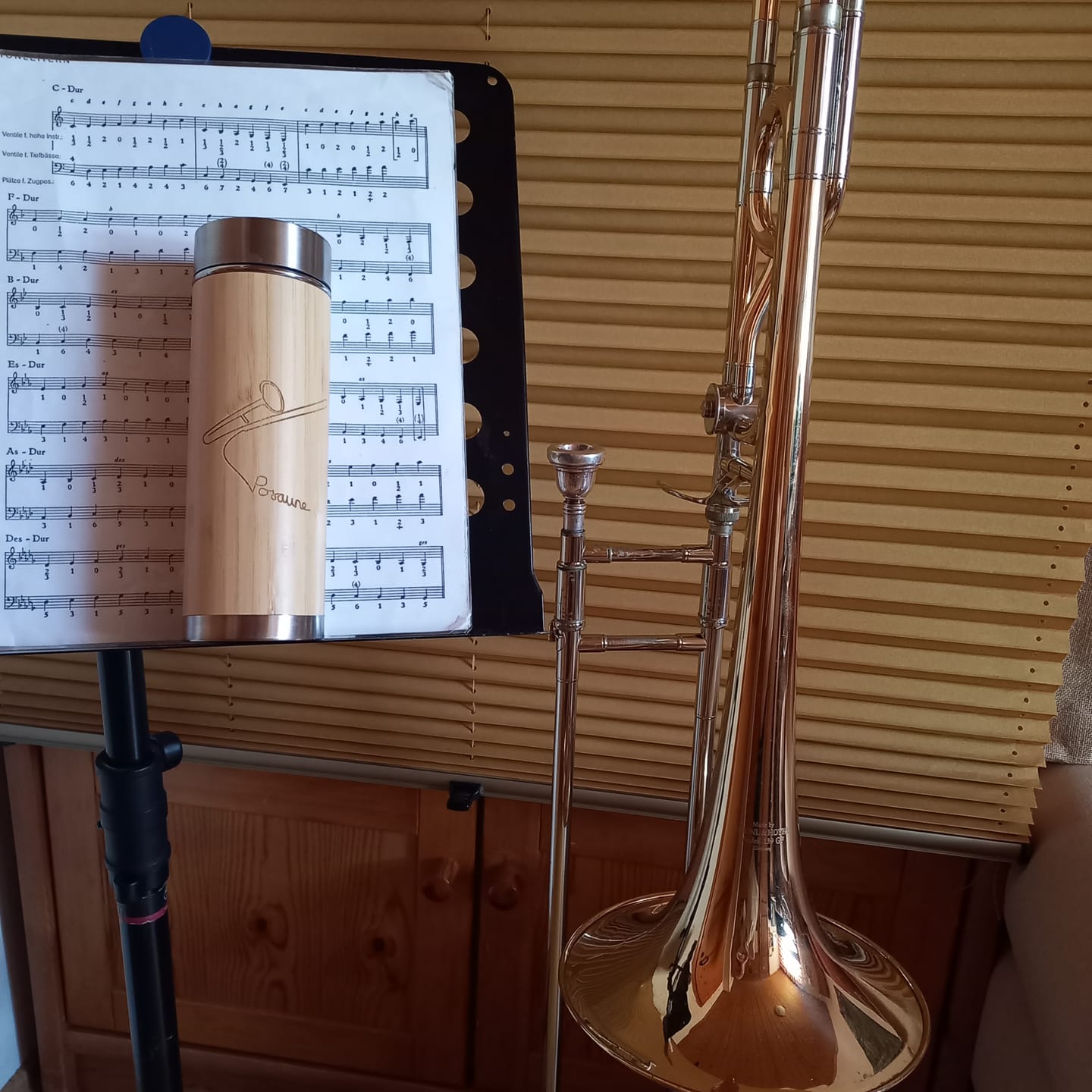 Customer photo review of Posaune One-Line Design – Bambus-Thermoskanne