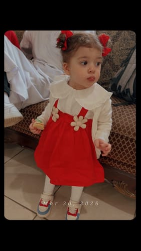 Customer photo review of Girls Autumn Long-sleeved Shirt Strap Dress Suit