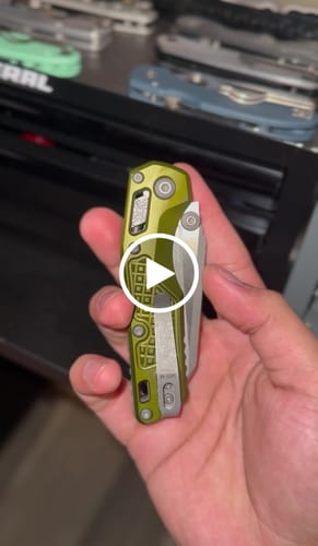 Customer video review of Microtech MSI Mini RAM-LOK Knife, OD Green Aluminum Frag Handle, Apocalyptic Finish, 3.25″ M390MK Blade, Made in USA (210M-10APFROD)