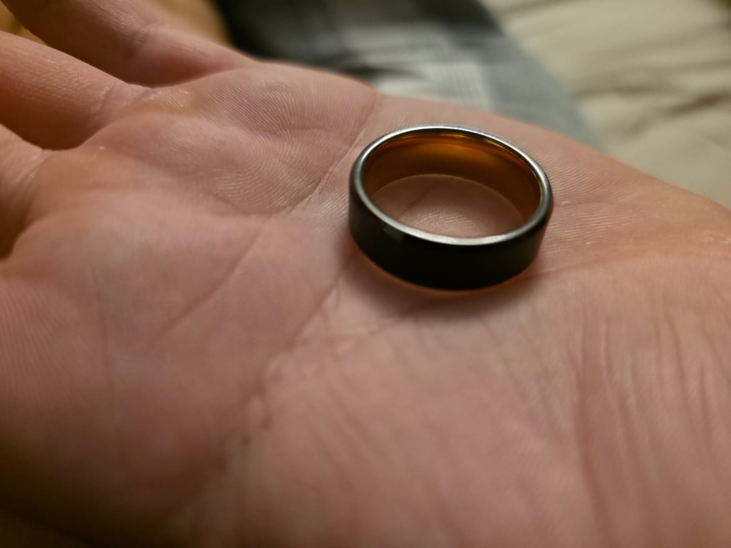 Customer photo review of The Imprint Ring - Black Plated Tungsten (Your Fingerprint)