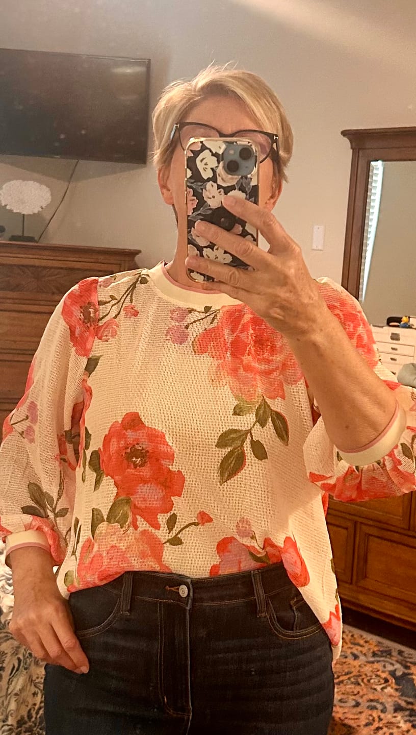Customer photo review of Sure Is A Vibe Mesh Top