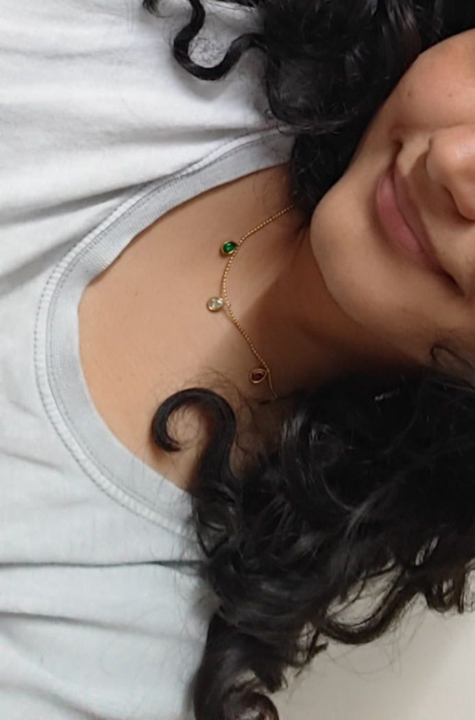 Customer photo review of Colourful Stones Necklace