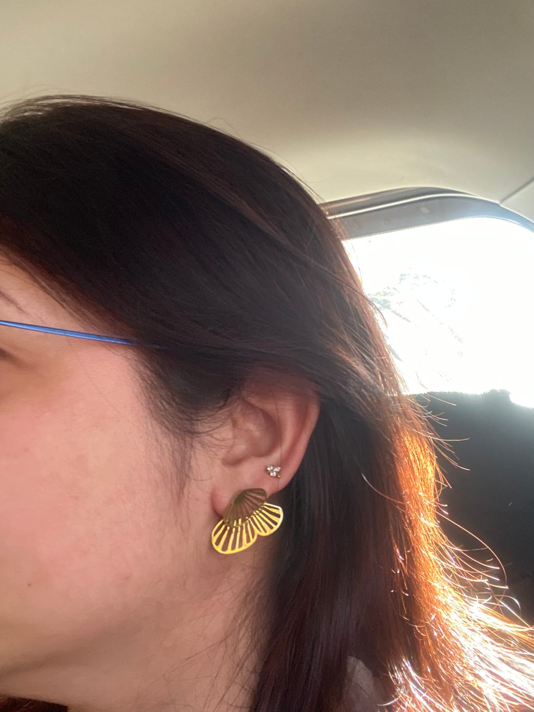 Customer photo review of Butterfly Wing Stud Earrings