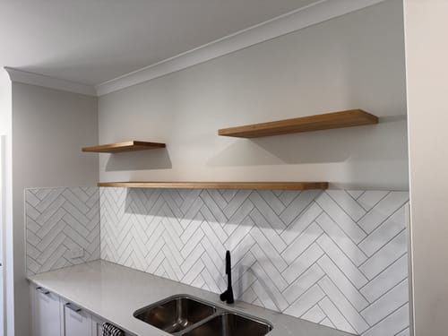 Customer photo review of Timber Floating Shelf