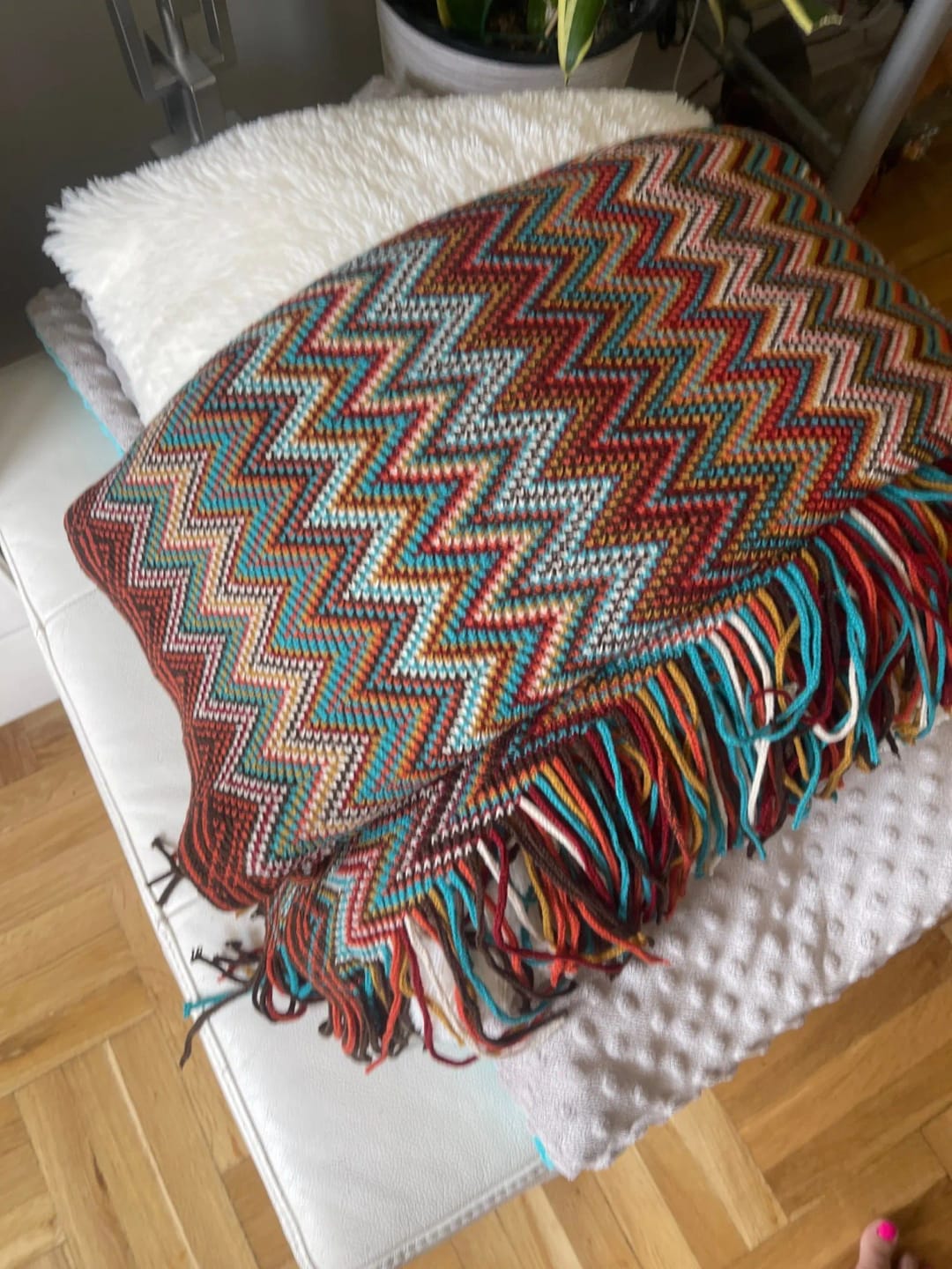 Customer photo review of Chevron Cascade Blanket