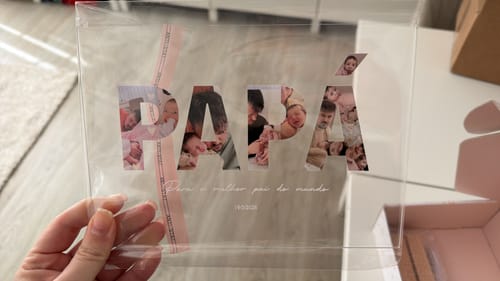 Customer photo review of Placa "Papá" c/ 4 Fotografias - Dia do Pai