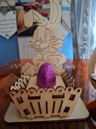 Customer photo review of Easter bunny egg holder laser cut svg file