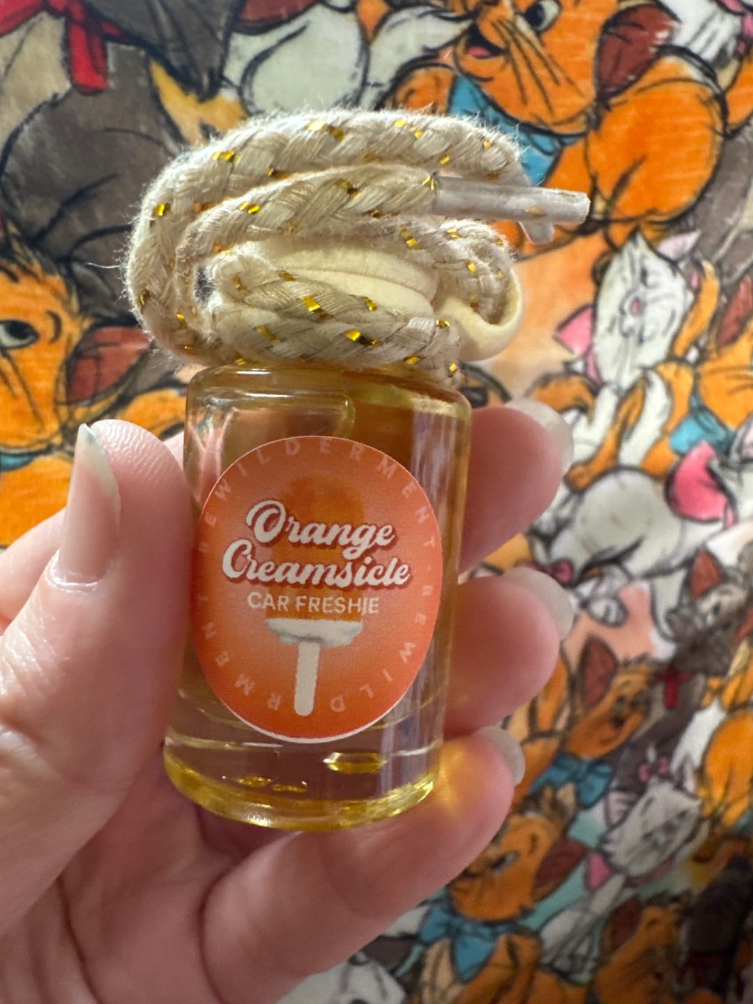 Customer photo review of Orange Creamsicle Car Freshie