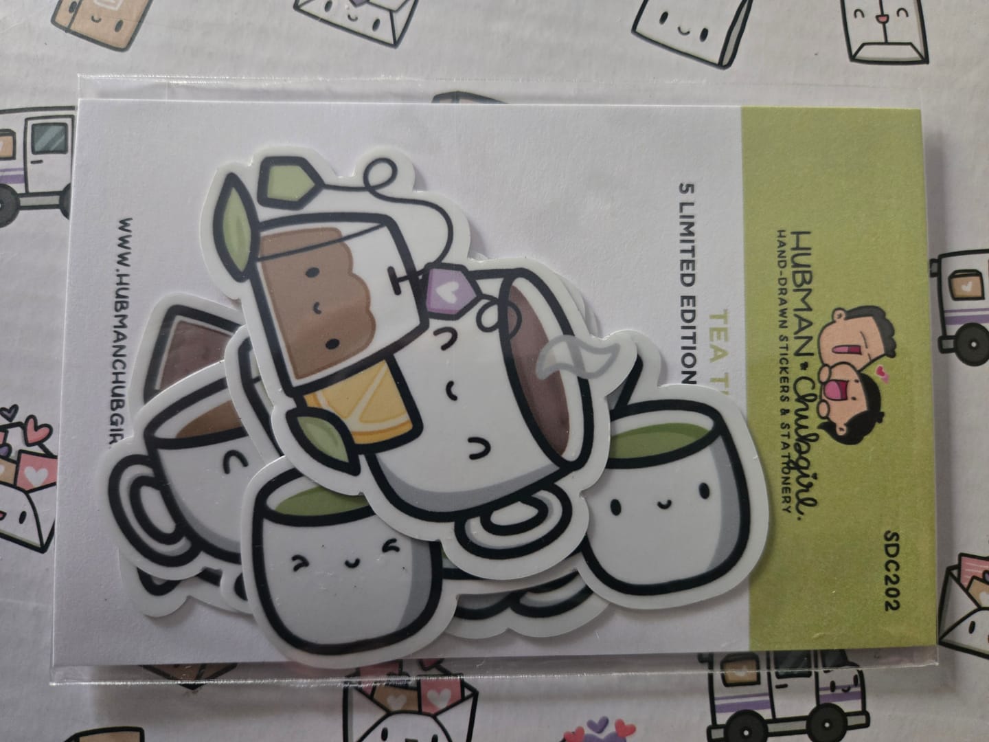 Customer photo review of Tea Time Die Cut Stickers