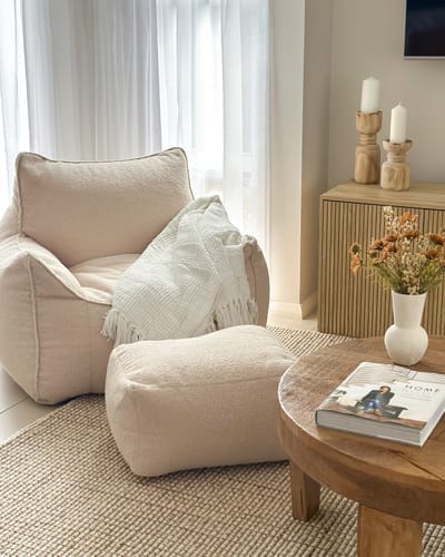 Customer photo review of DODO BEAN BAG - TEDDY FLEECE CREAM