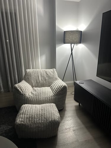 Customer photo review of DODO LOUNGE CHAIR - CHANNEL CORD FROSTED GRAY