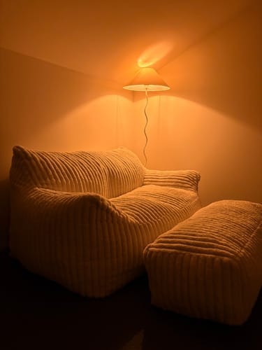 Customer photo review of DODO TWO-SEATER LOUNGE - CHANNEL CORD SOFT LINEN