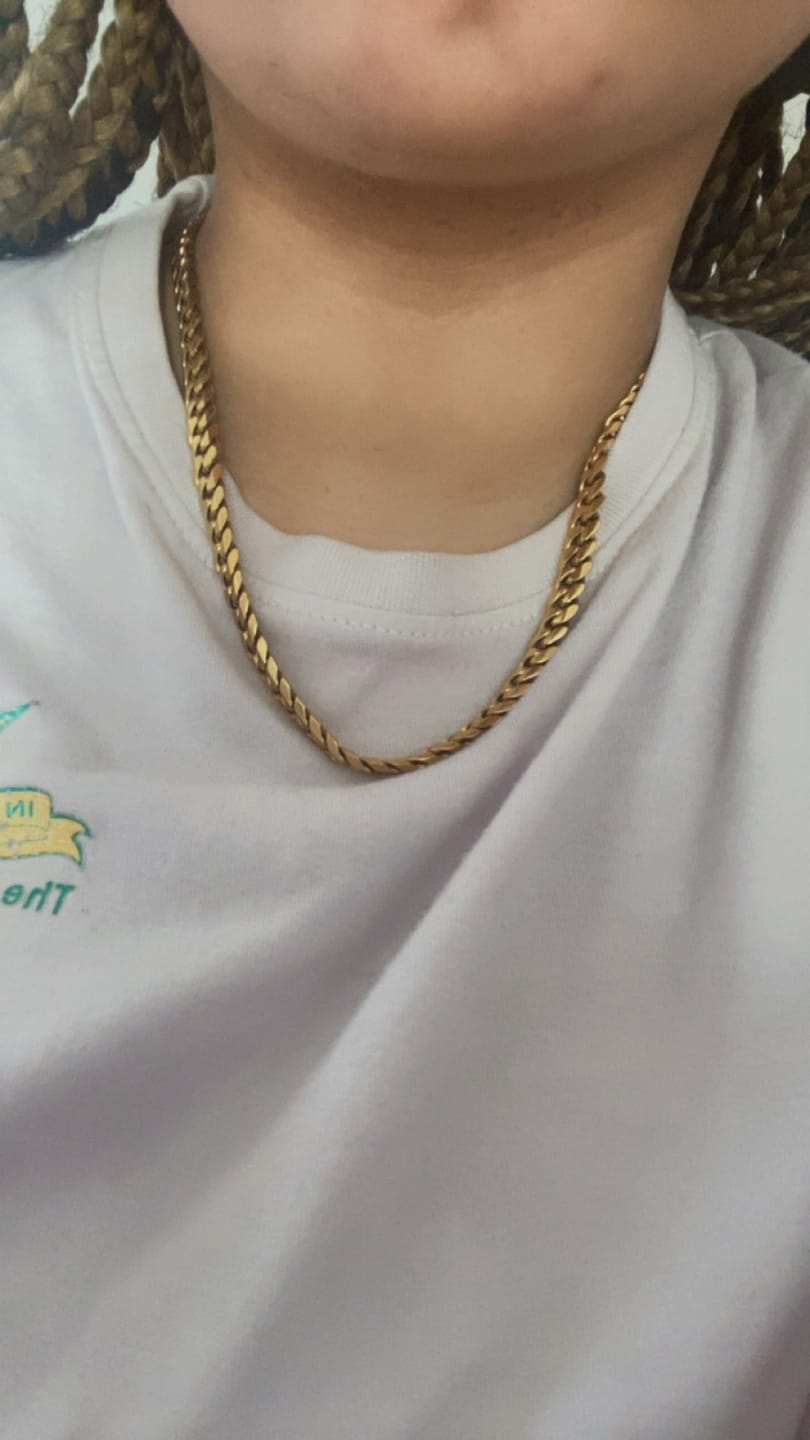 Customer photo review of Gold Cuban Link Chain - 8 mm
