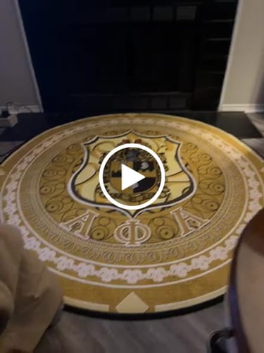 Customer video review of Fraternity Carpet - Alpha Phi Alpha Frat Round Carpet