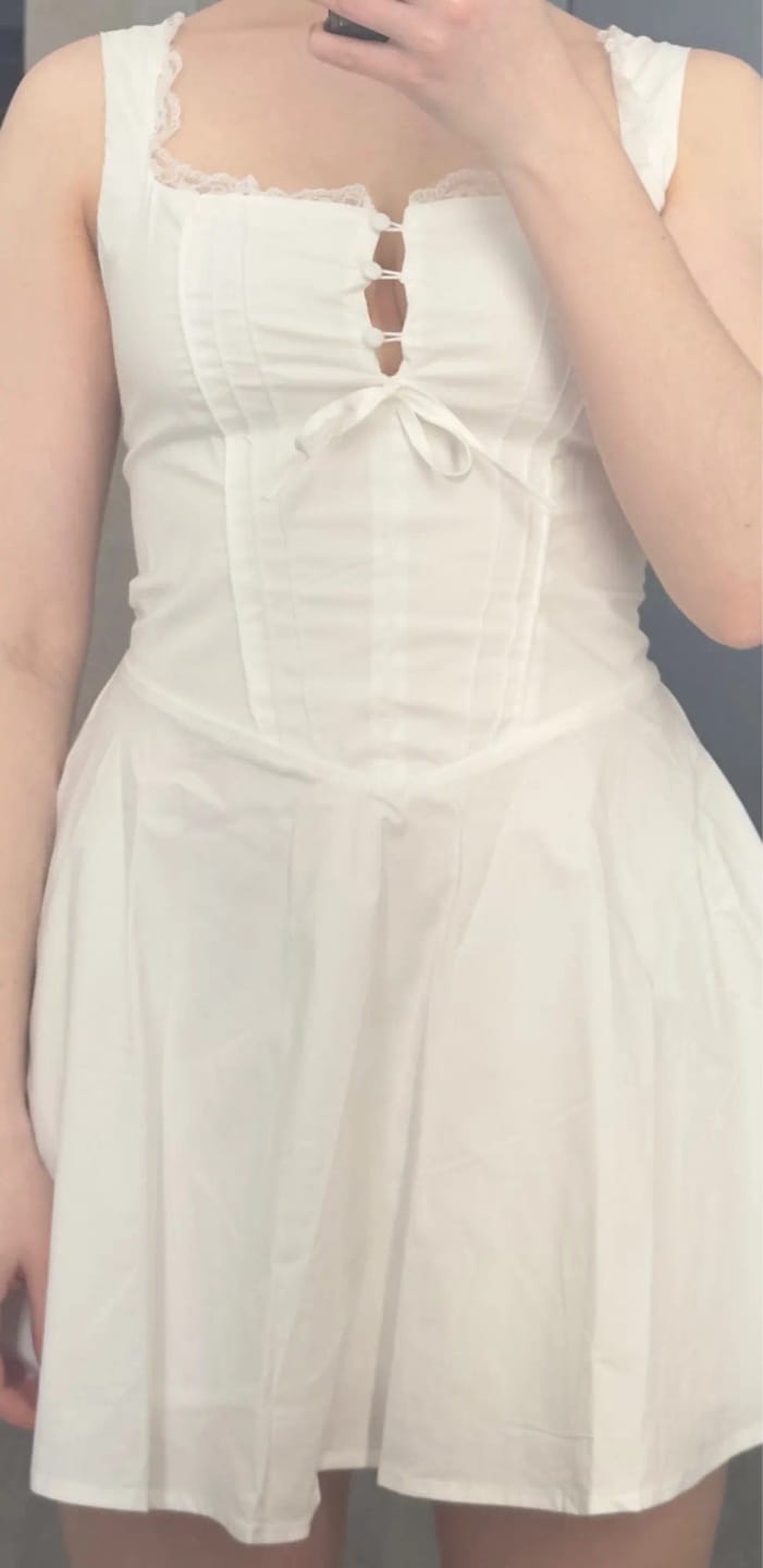 Customer photo review of Anikka Sleeveless Lace Up Back Dress