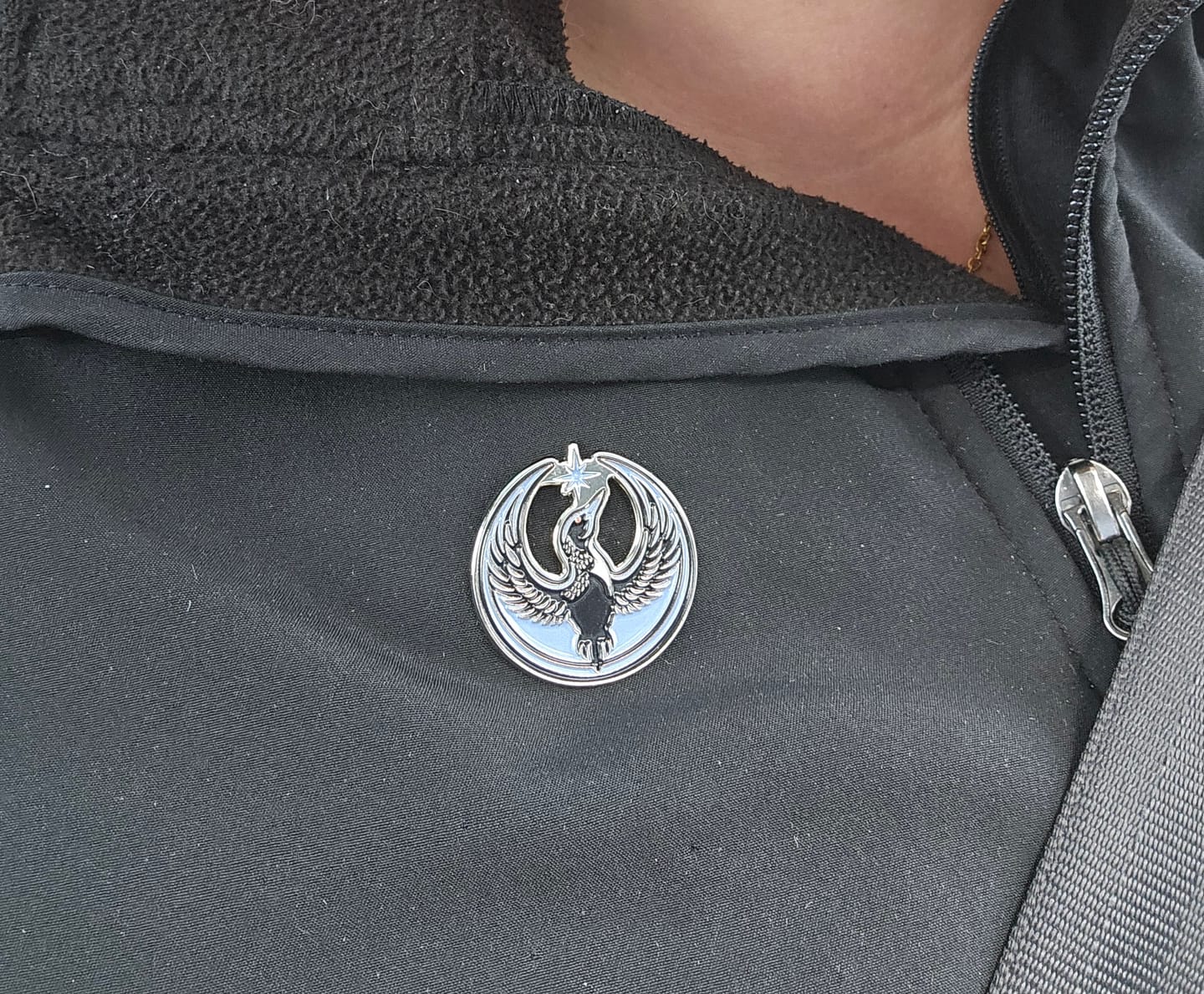 Customer photo review of Rebel Loon Enamel Pin