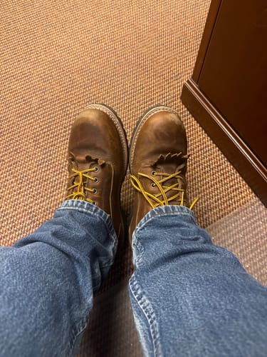 Customer photo review of Logger 6” Men’s Waterproof Work Boot - Brown
