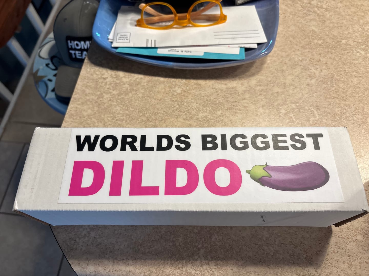 Customer photo review of Worlds Biggest Dildo Mail Prank Package Box Tube
