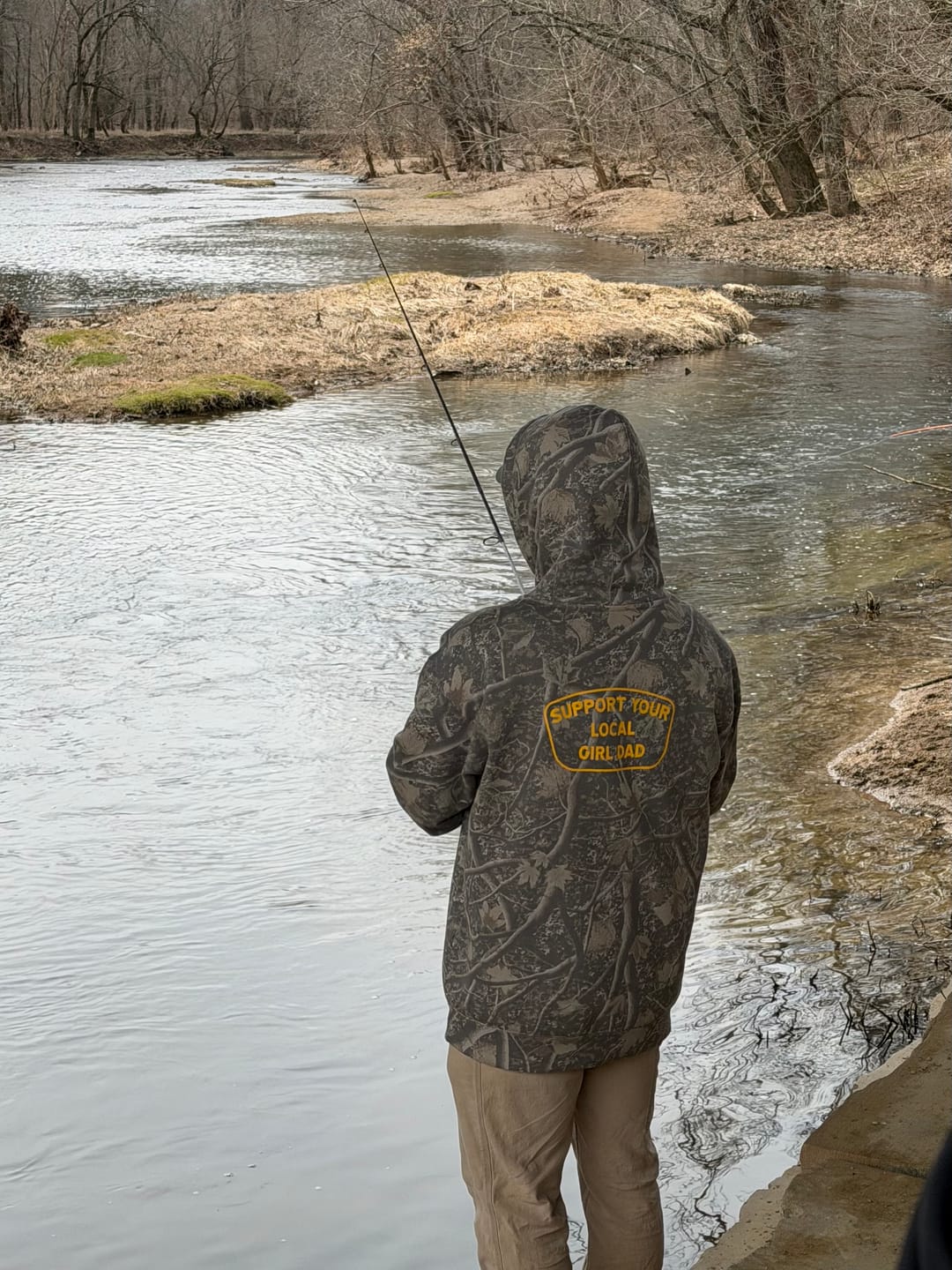 Customer photo review of Support Your Local Girl Dad Hoodie (Tree Camo Edition)