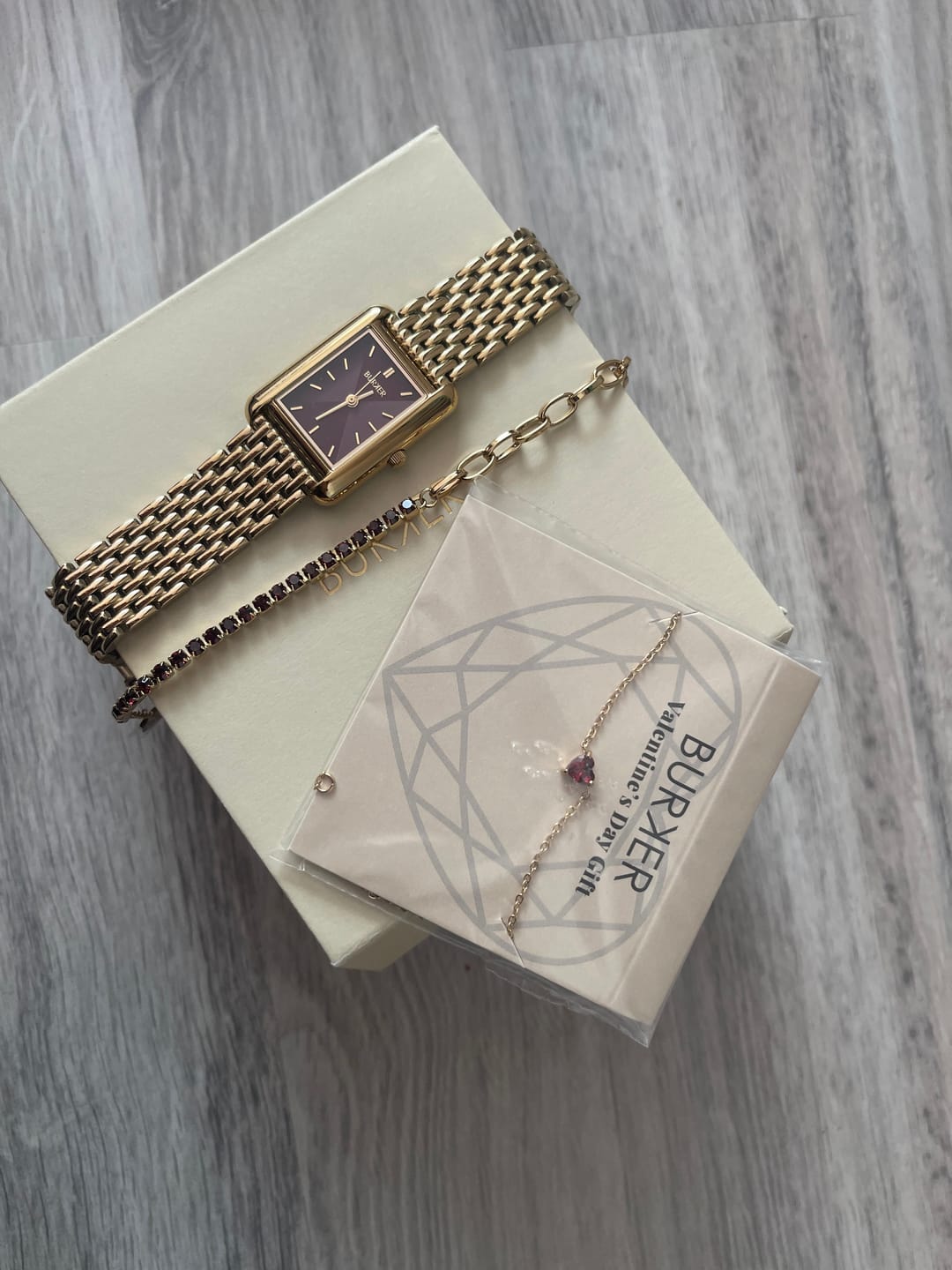 Customer photo review of Olivia Gold Burgundy